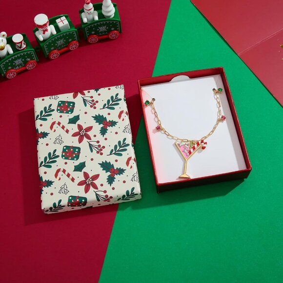 Christmas Necklace for Women Colorful Christmas Light Necklace Long Christmas Tr - Picture 5 of 9